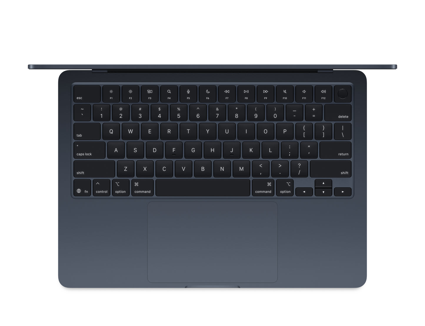 midnight macbook on a white background