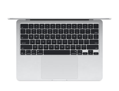 silver macbook on a white background