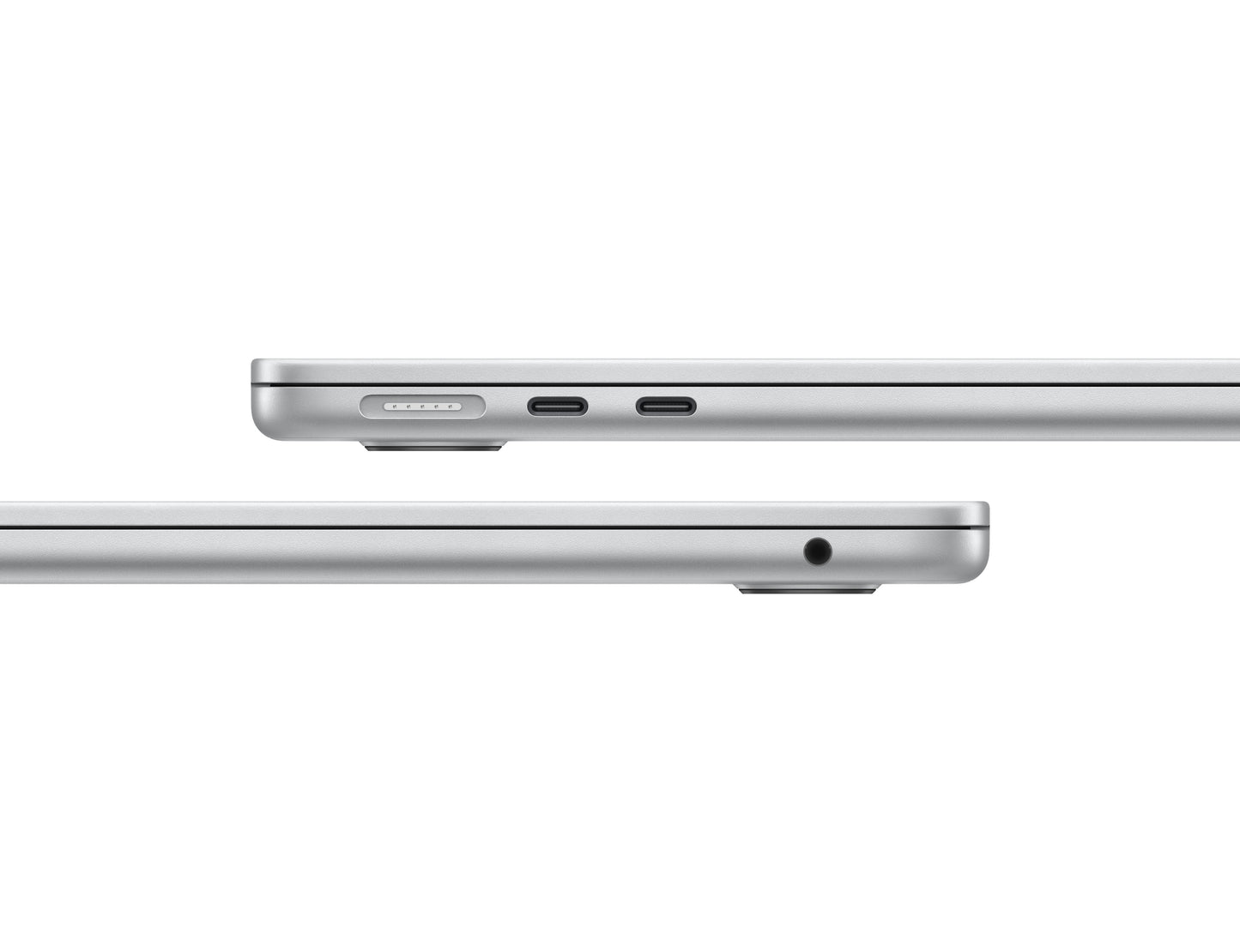silver macbook on a white background