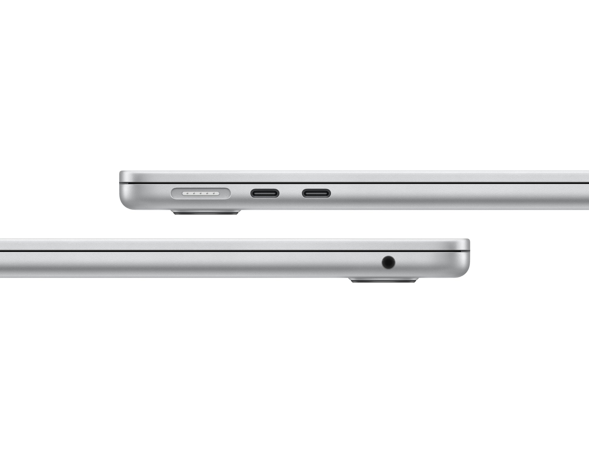 silver macbook on a white background