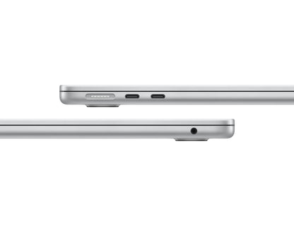 silver macbook on a white background
