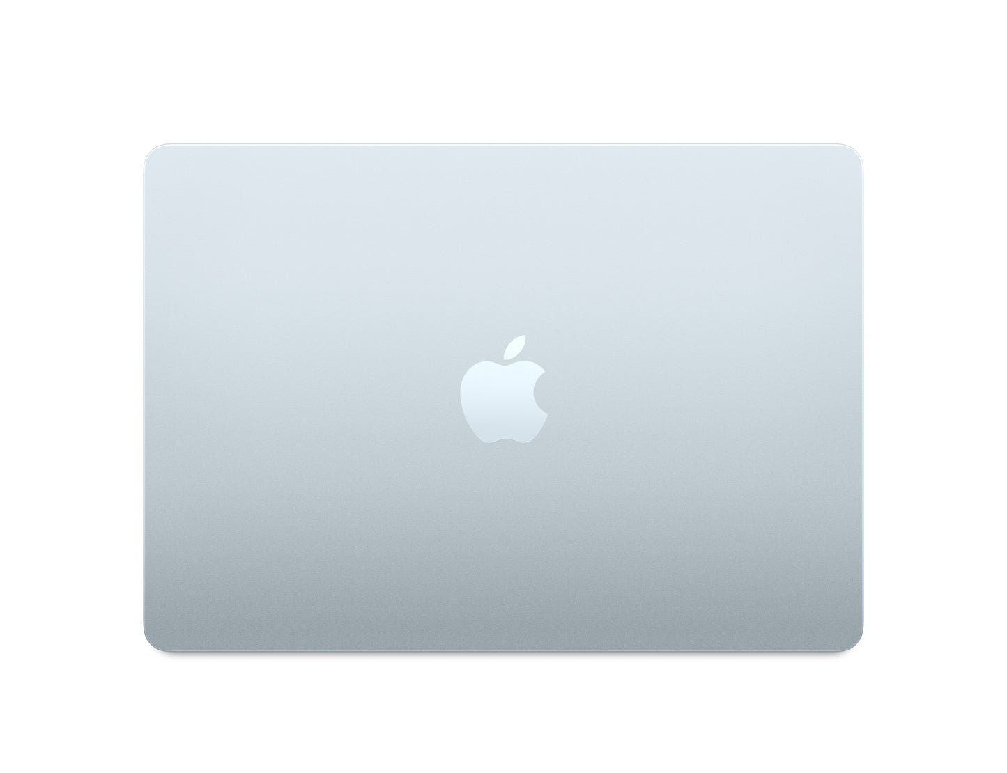 skyblue macbook on a white background