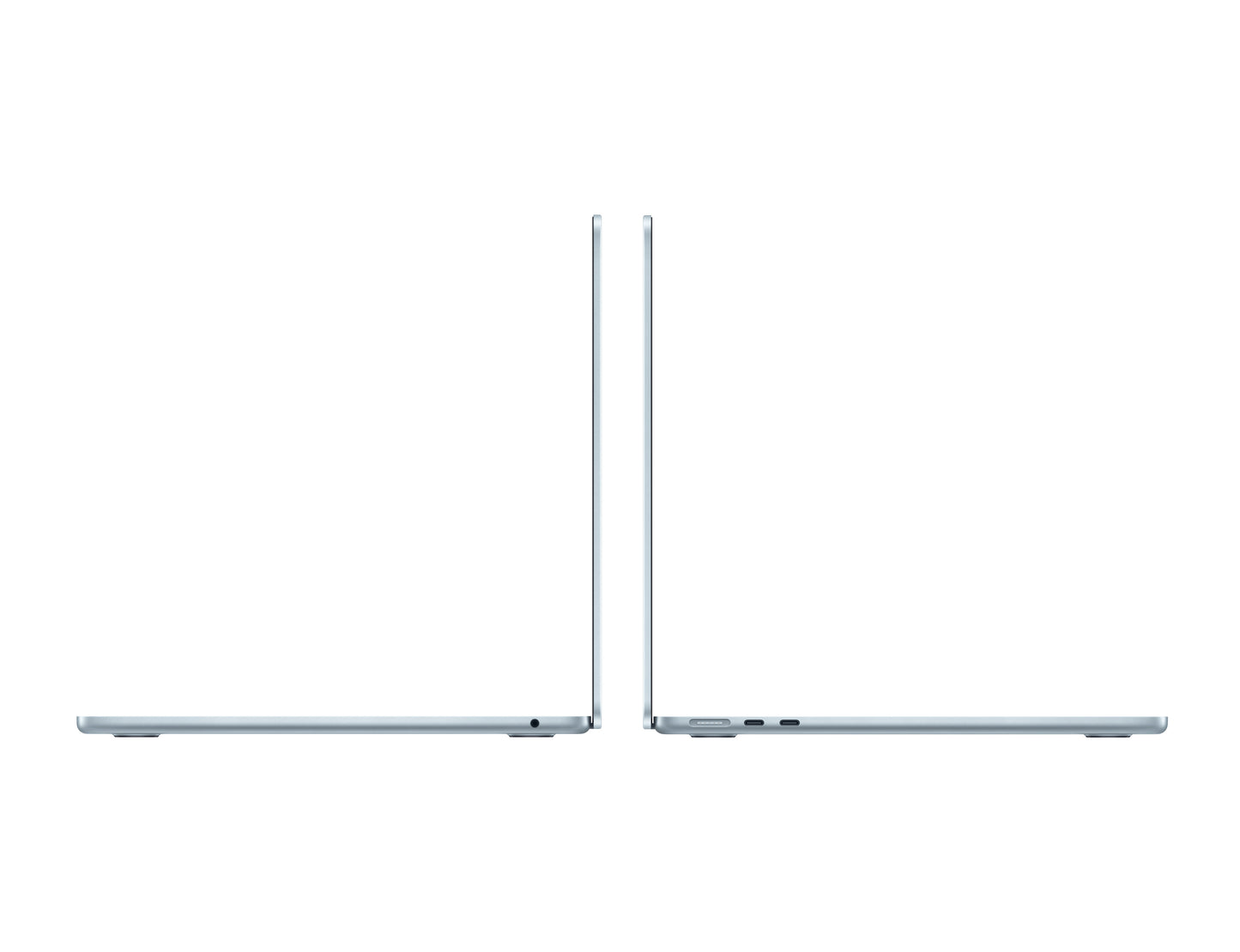 skyblue macbook on a white background