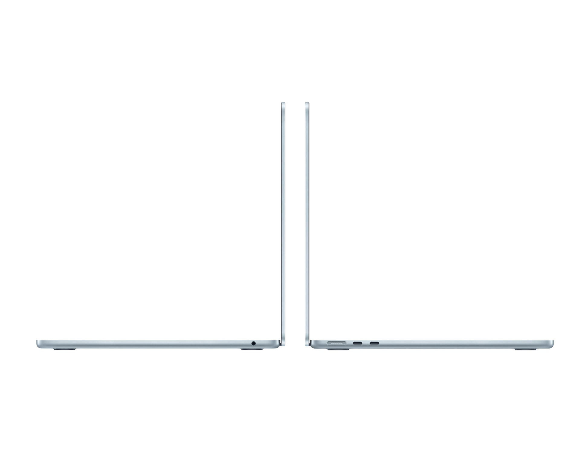 skyblue macbook on a white background