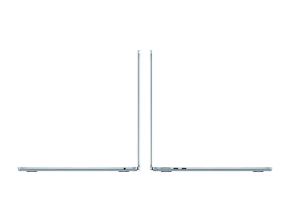 skyblue macbook on a white background