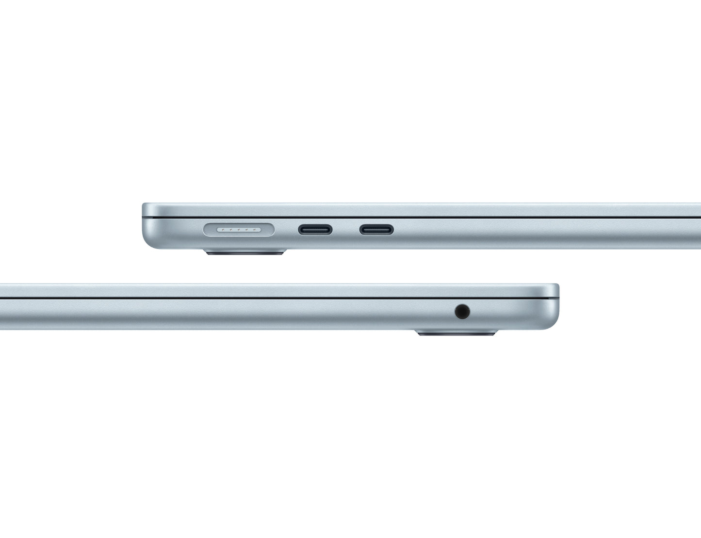 skyblue macbook on a white background