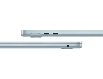 skyblue macbook on a white background
