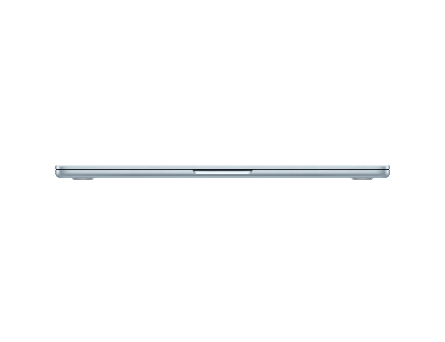 skyblue macbook on a white background