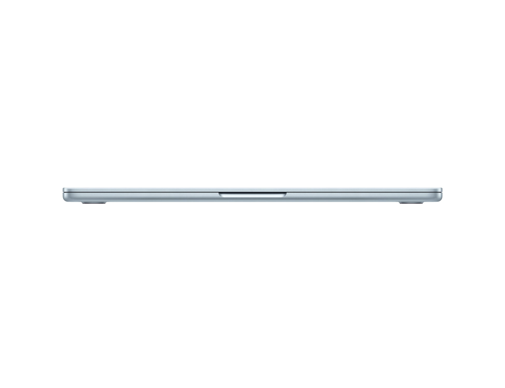 skyblue macbook on a white background