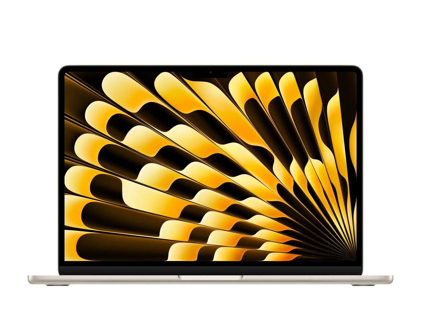 starlight macbook on a white background