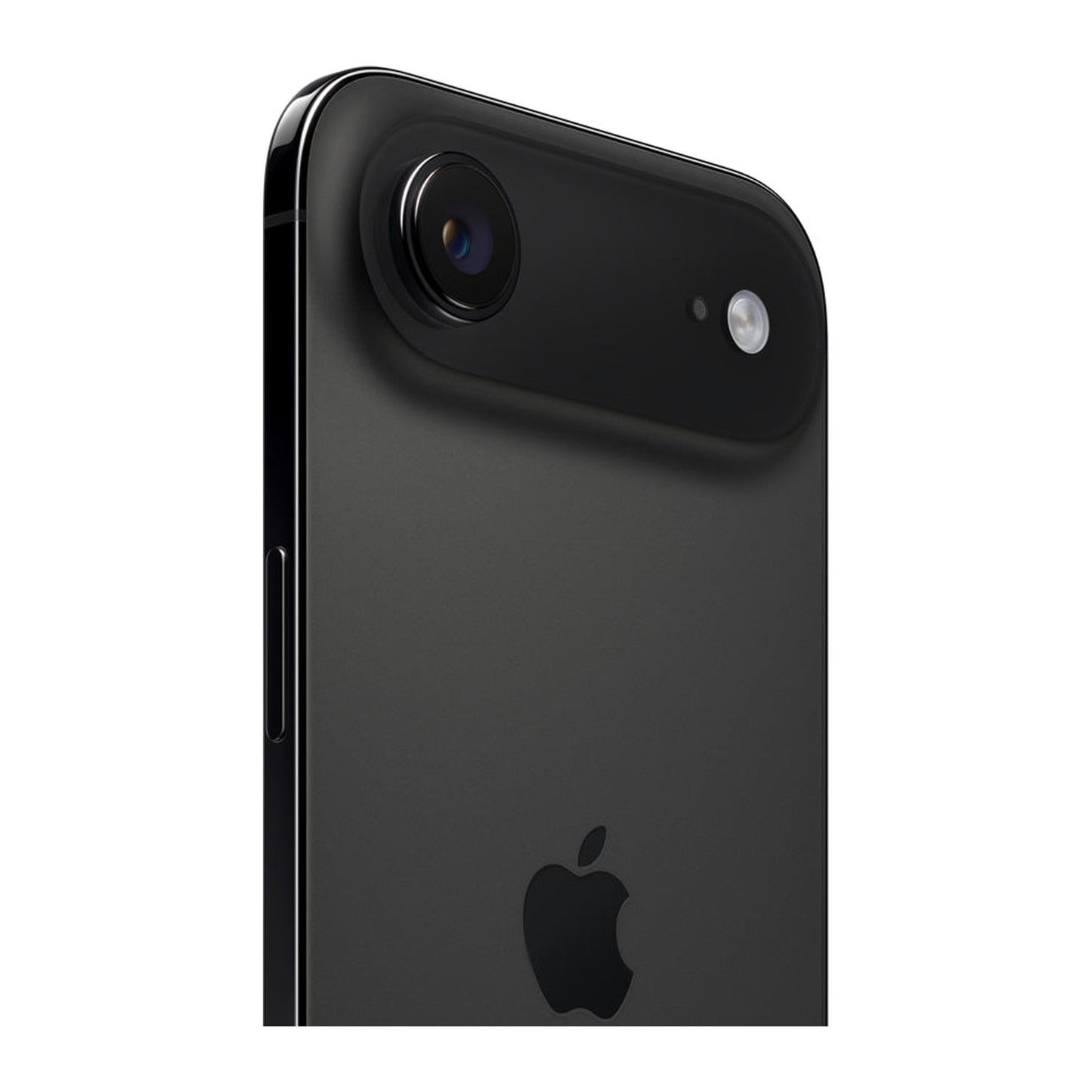 Black smartphone with Apple logo on a white background