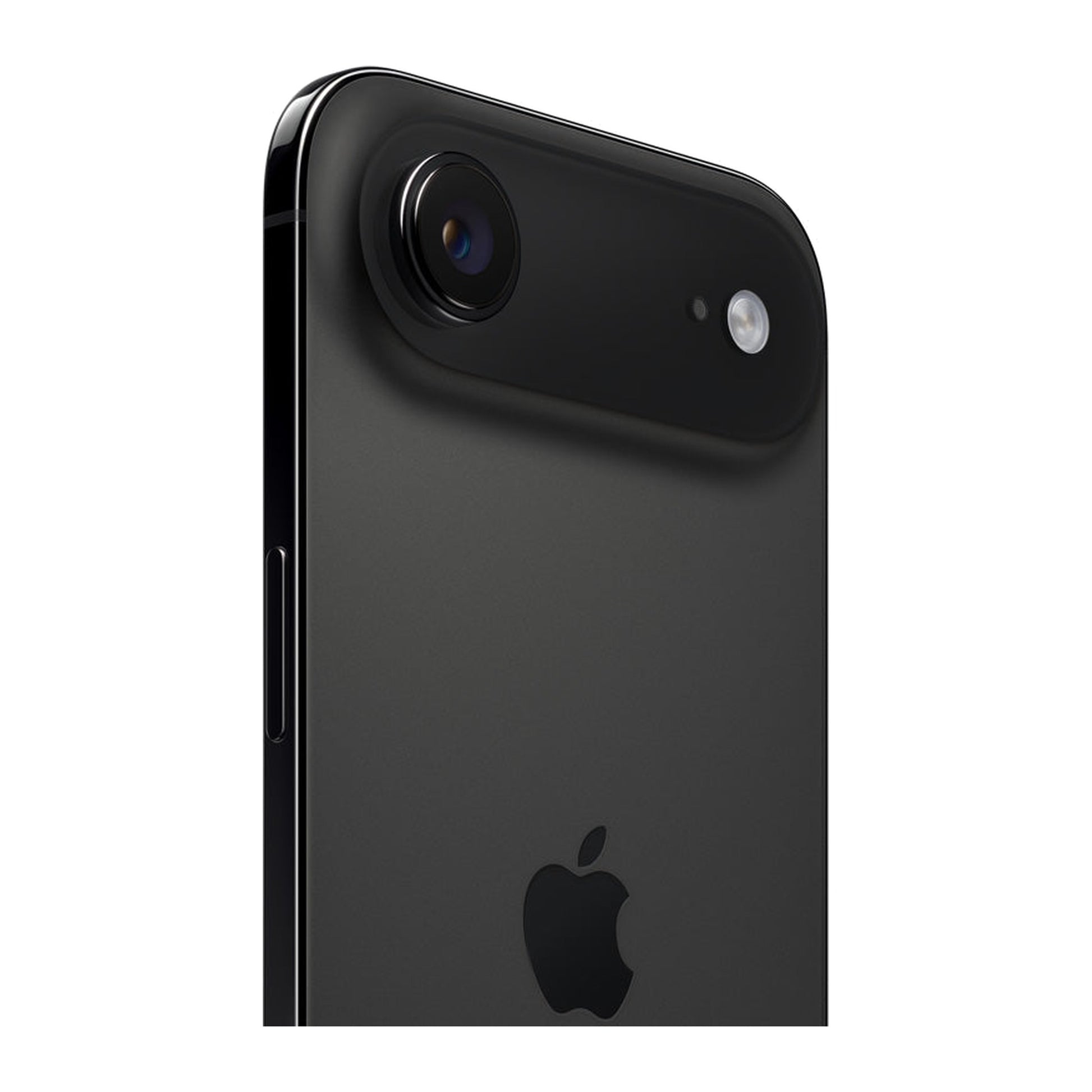 Black smartphone with Apple logo on a white background