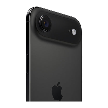 Black smartphone with Apple logo on a white background