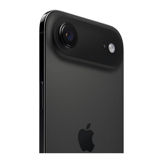 Black smartphone with Apple logo on a white background