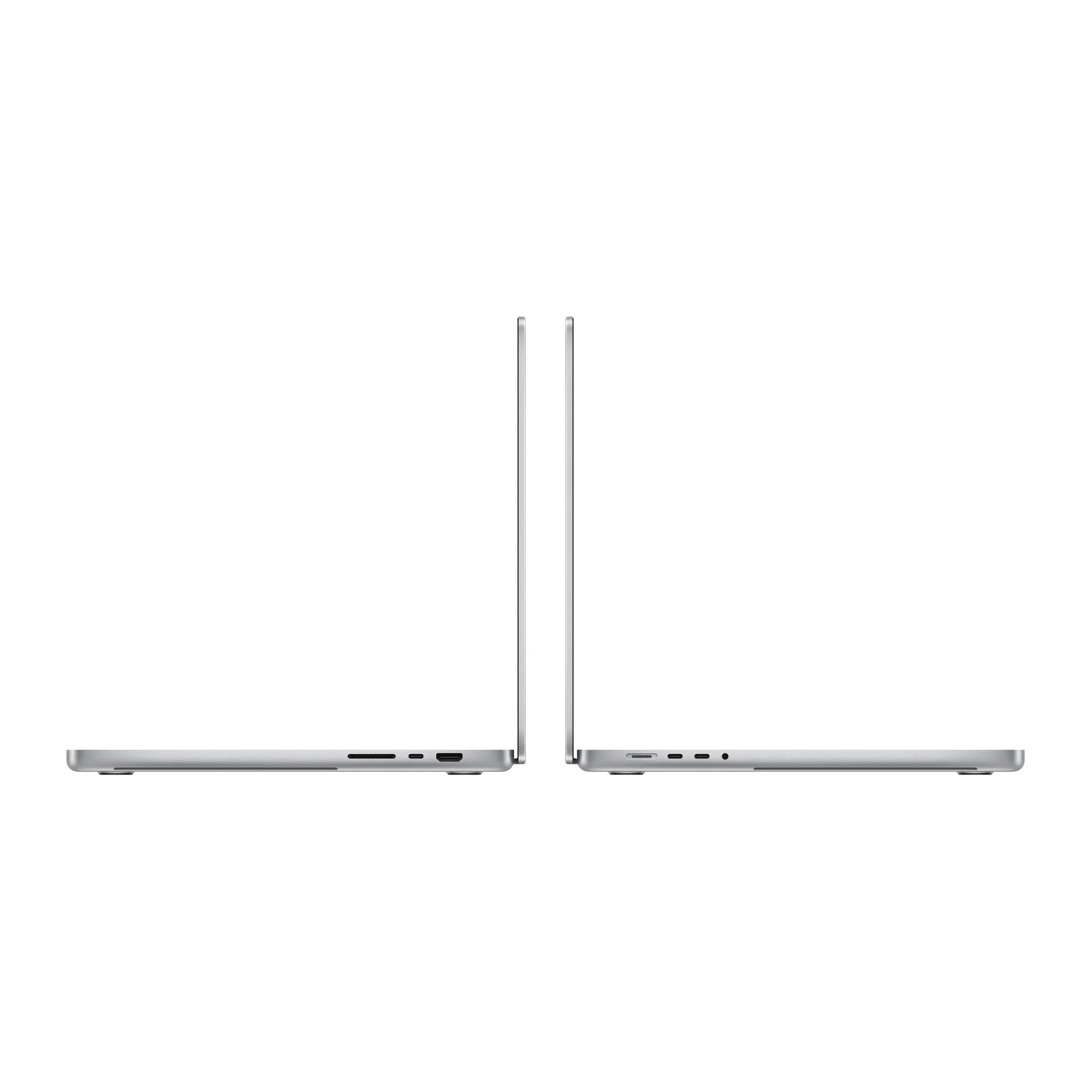 silver macbook pro on white background