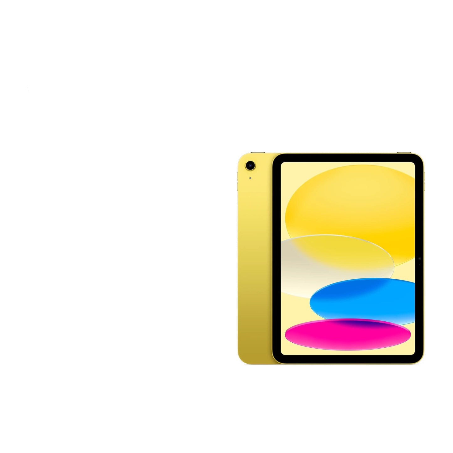 yellow ipad on a white background