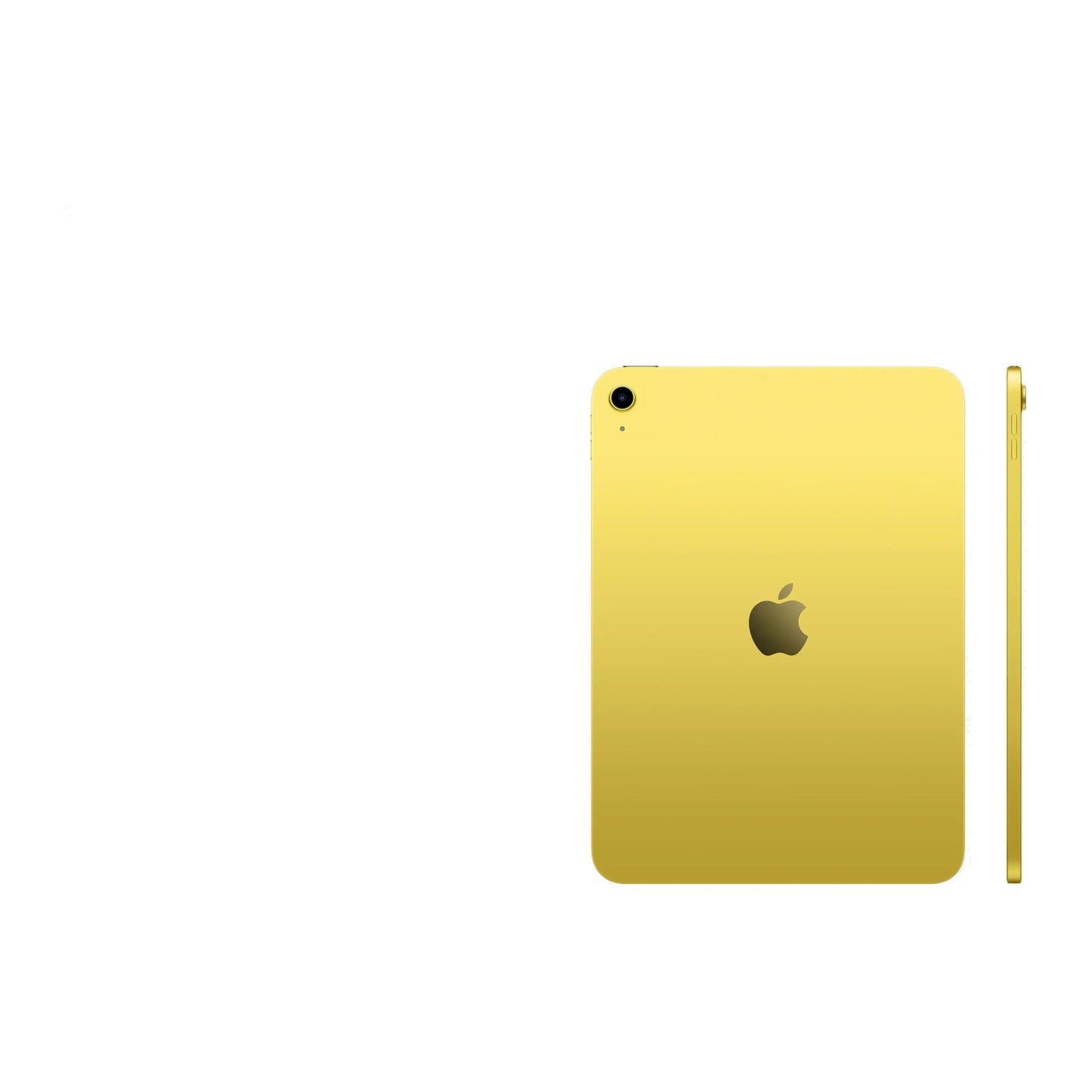 yellow ipad on a white background