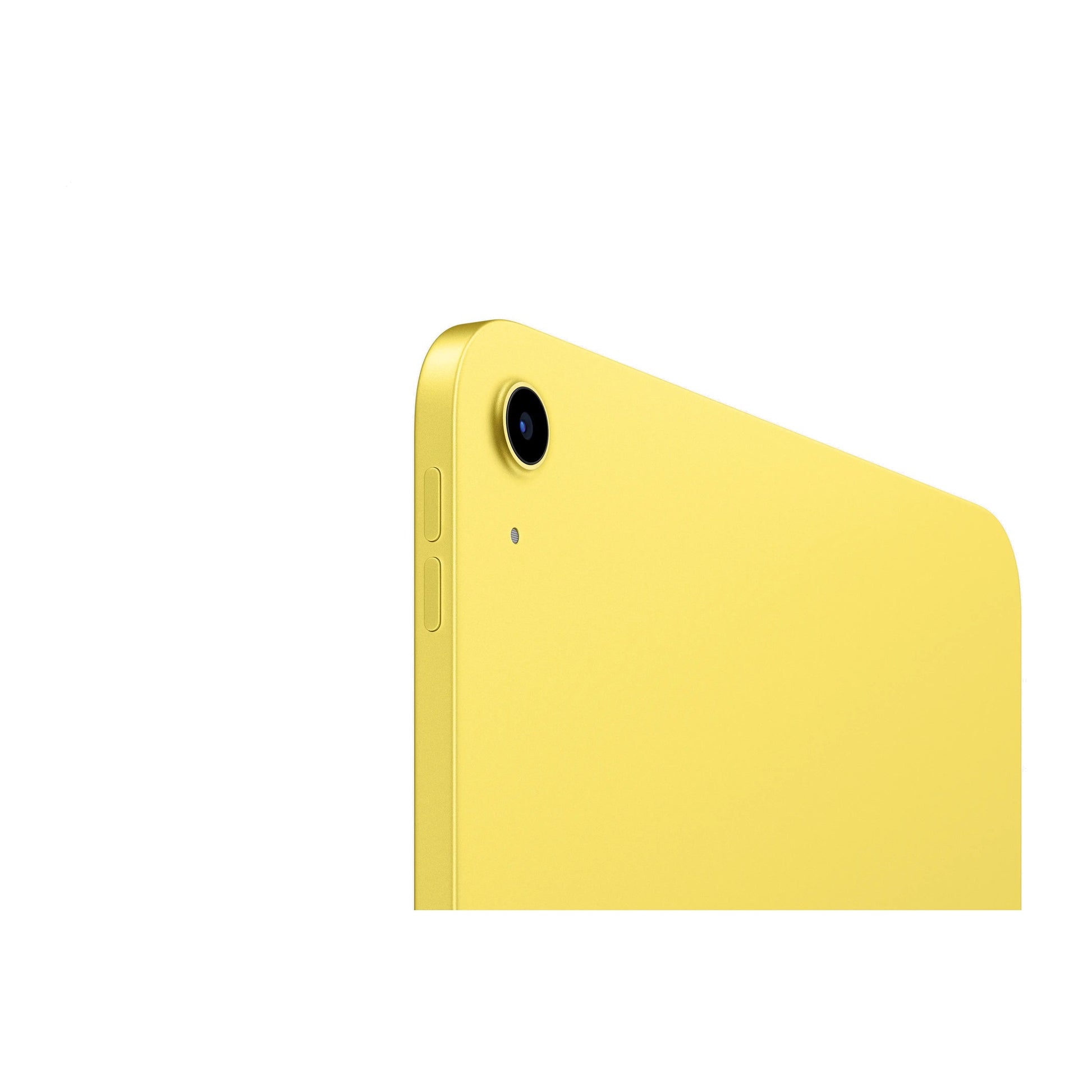 yellow ipad on a white background