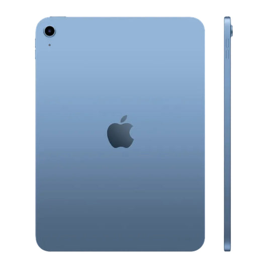 blue ipad on a white background
