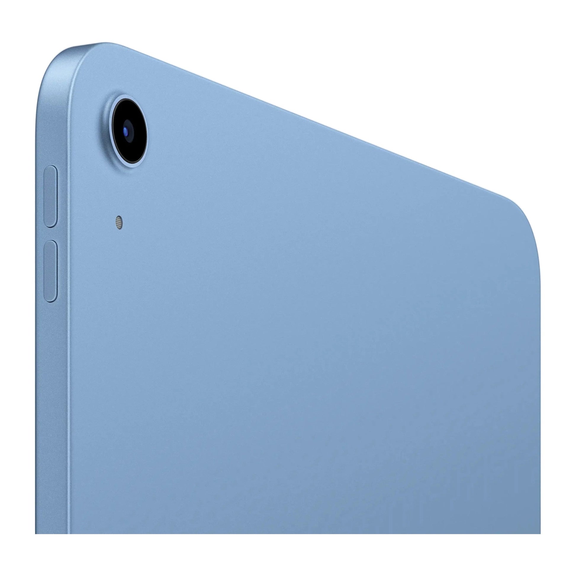 blue ipad on a white background