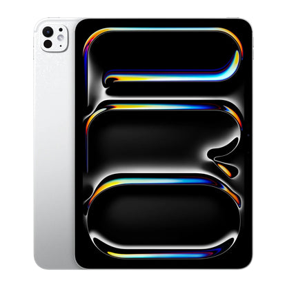 silver ipad on a white background
