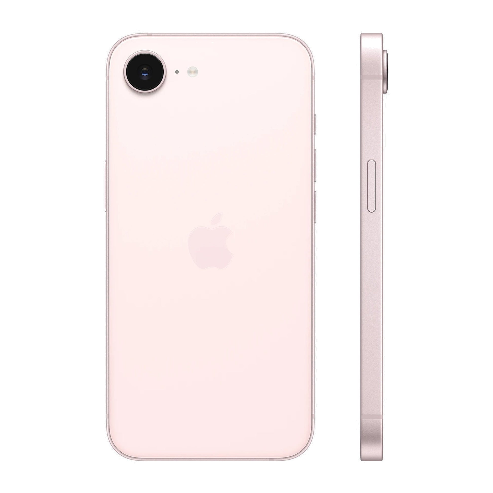 Soft pink iphone on white background