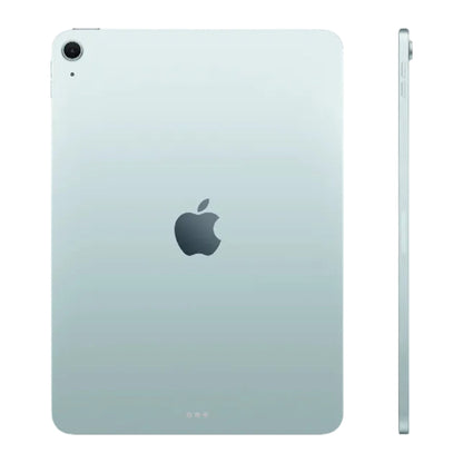 blue ipad on a white background