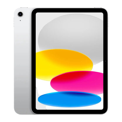 silver ipad on a white background
