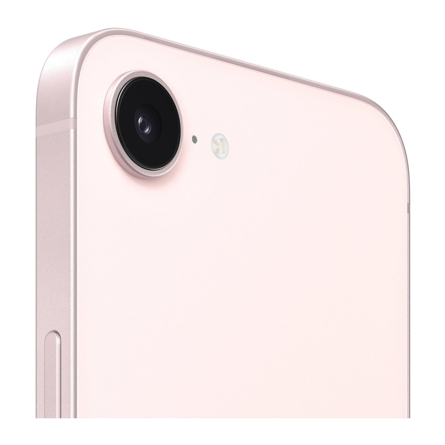 Soft pink iphone on white background