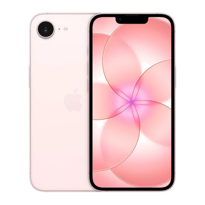 Soft pink iphone on white background