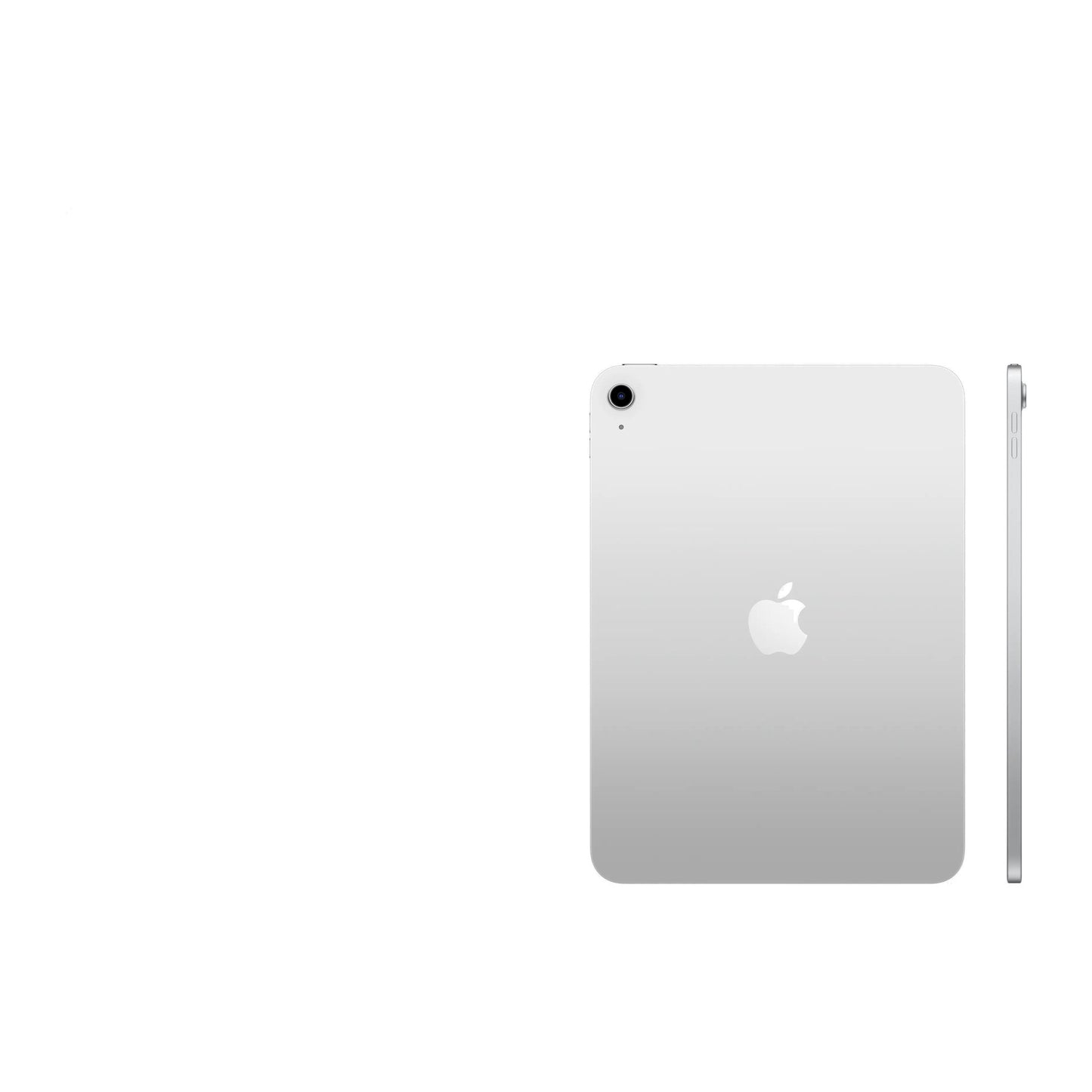 silver ipad on a white background