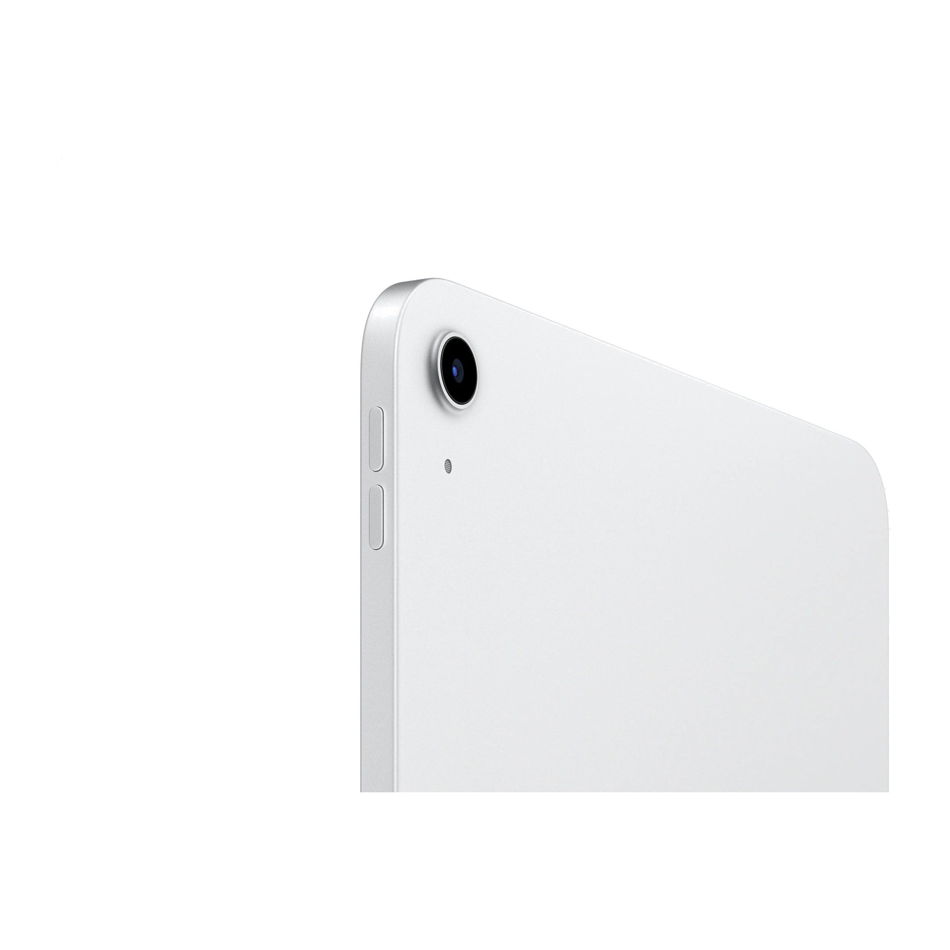 silver ipad on a white background