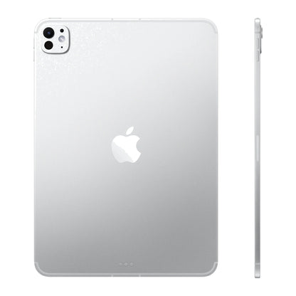 silver ipad on a white background