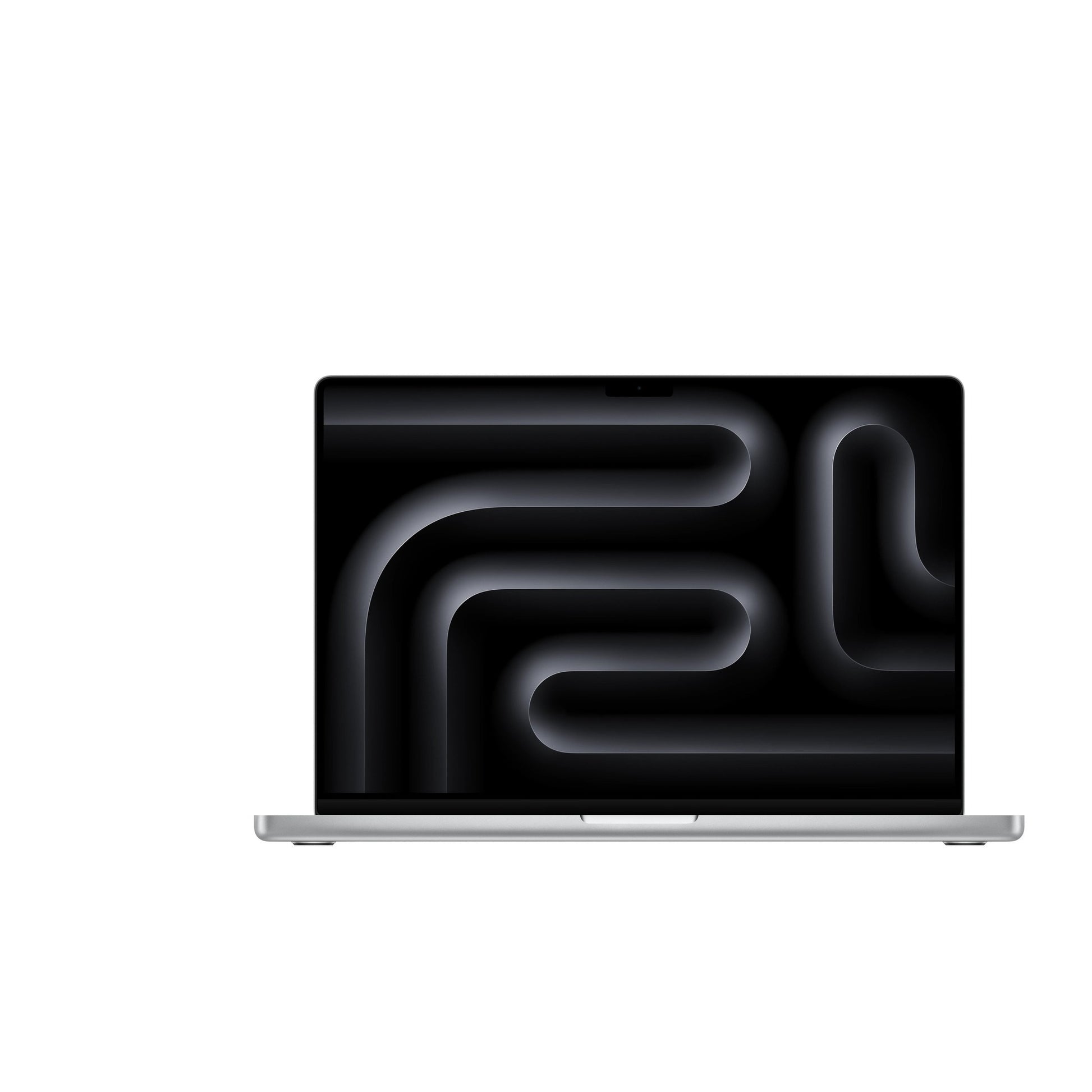 silver macbook pro on white background