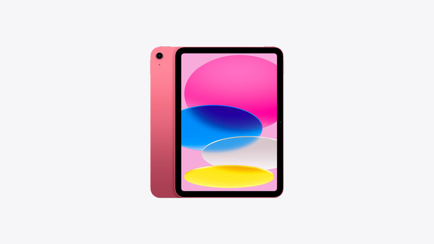 pink ipad on a white background