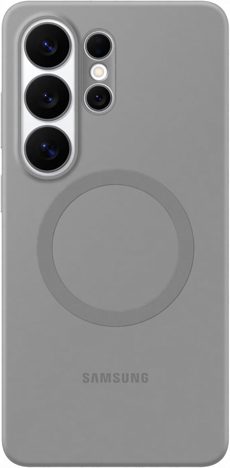 grey silicone magnet case on white background