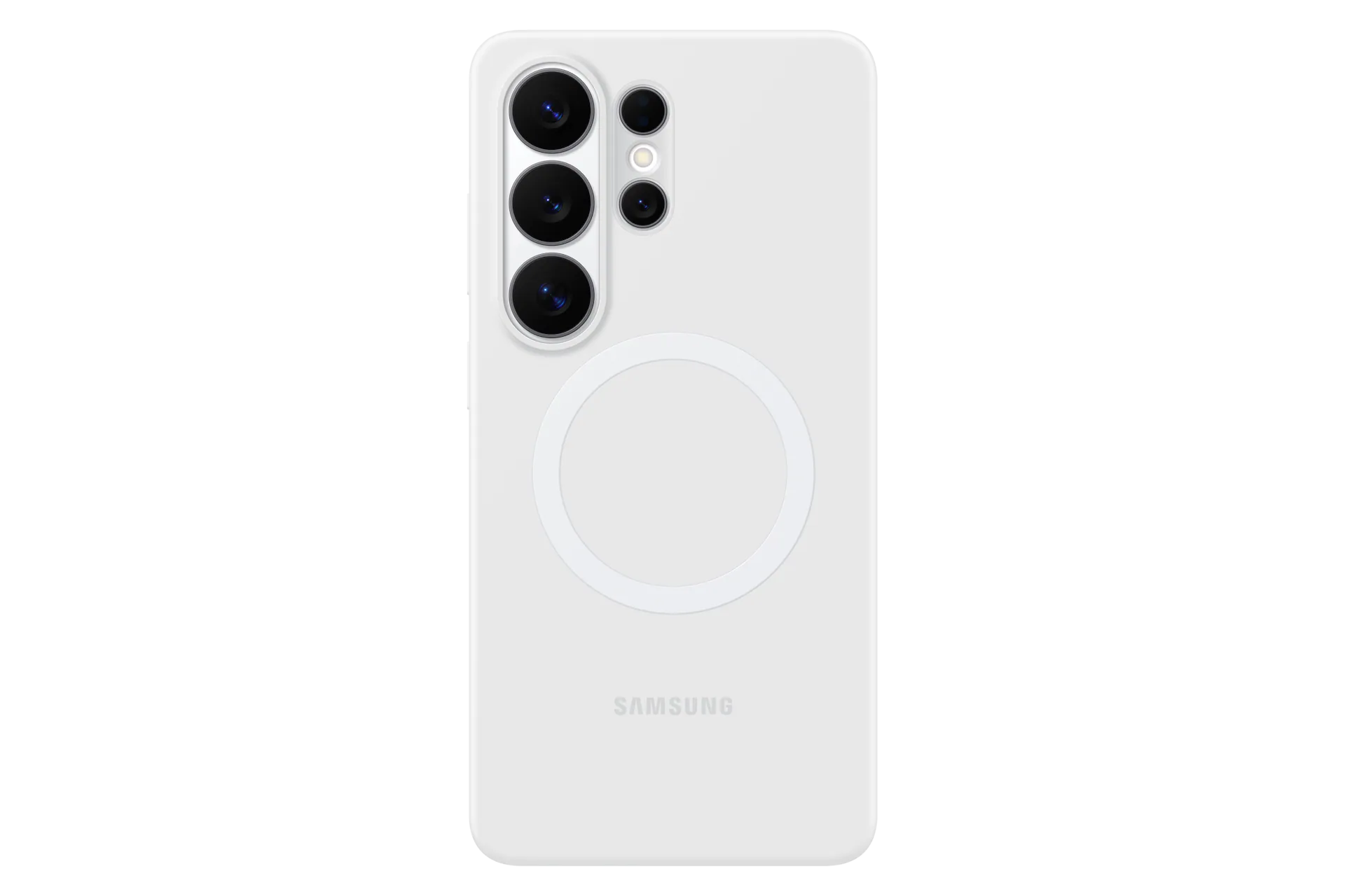 white silicone magnet case on white background