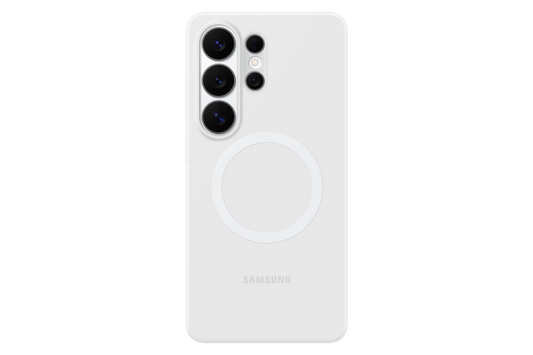 white silicone magnet case on white background