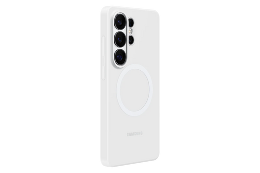 white silicone magnet case on white background
