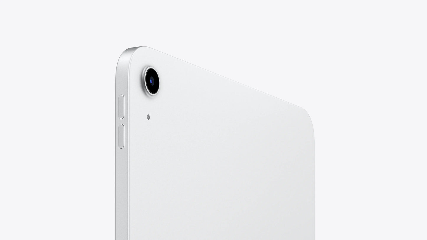 silver ipad on a white background