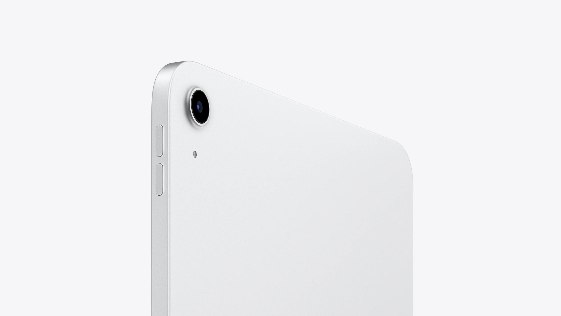silver ipad on a white background