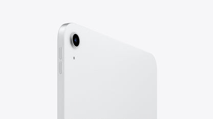 silver ipad on a white background