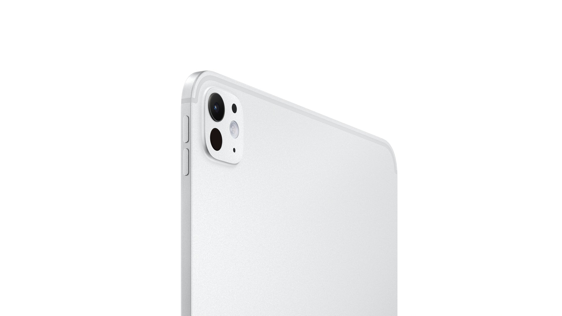 silver ipad on a white background