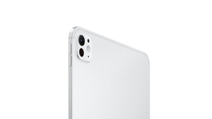 silver ipad on a white background