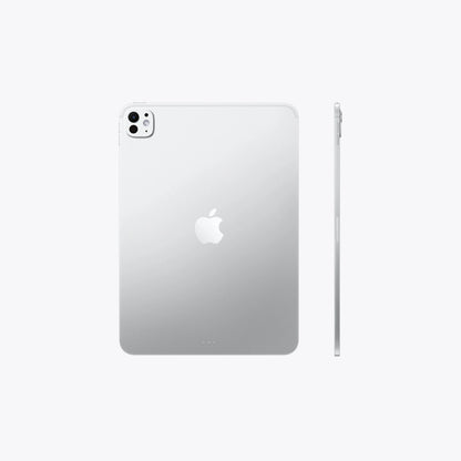 silver ipad on a white background