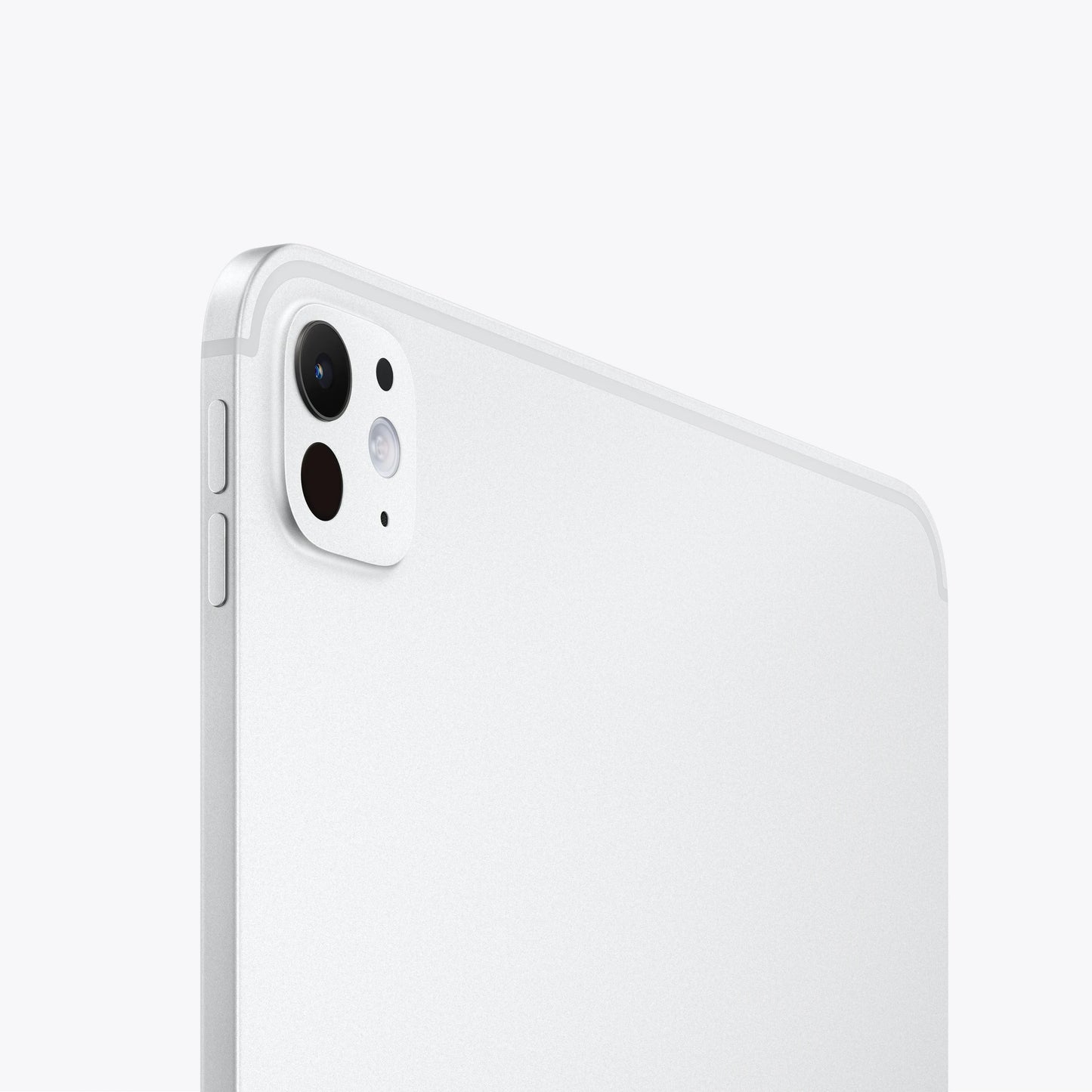 silver ipad on a white background