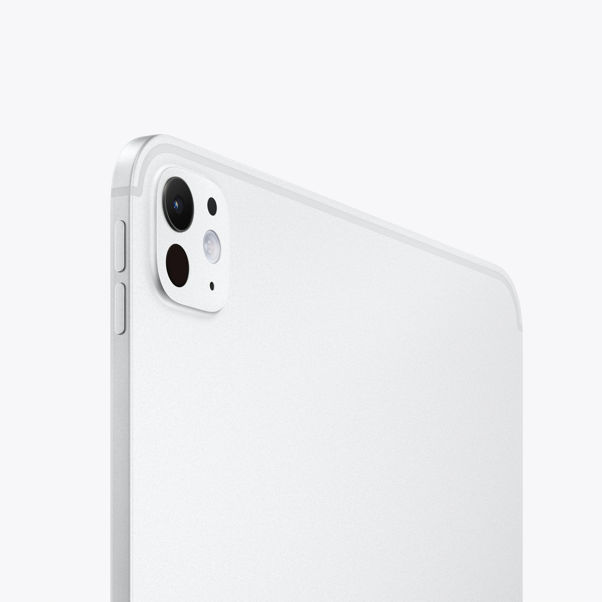silver ipad on a white background