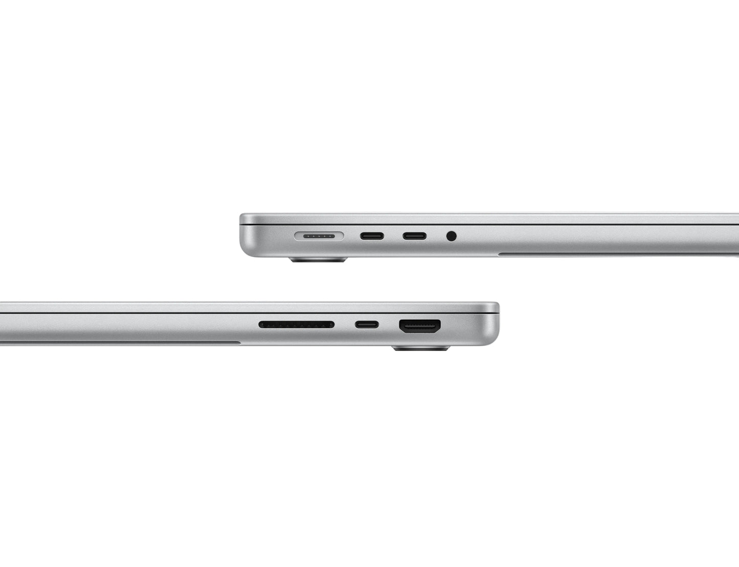 silver macbook on a white background