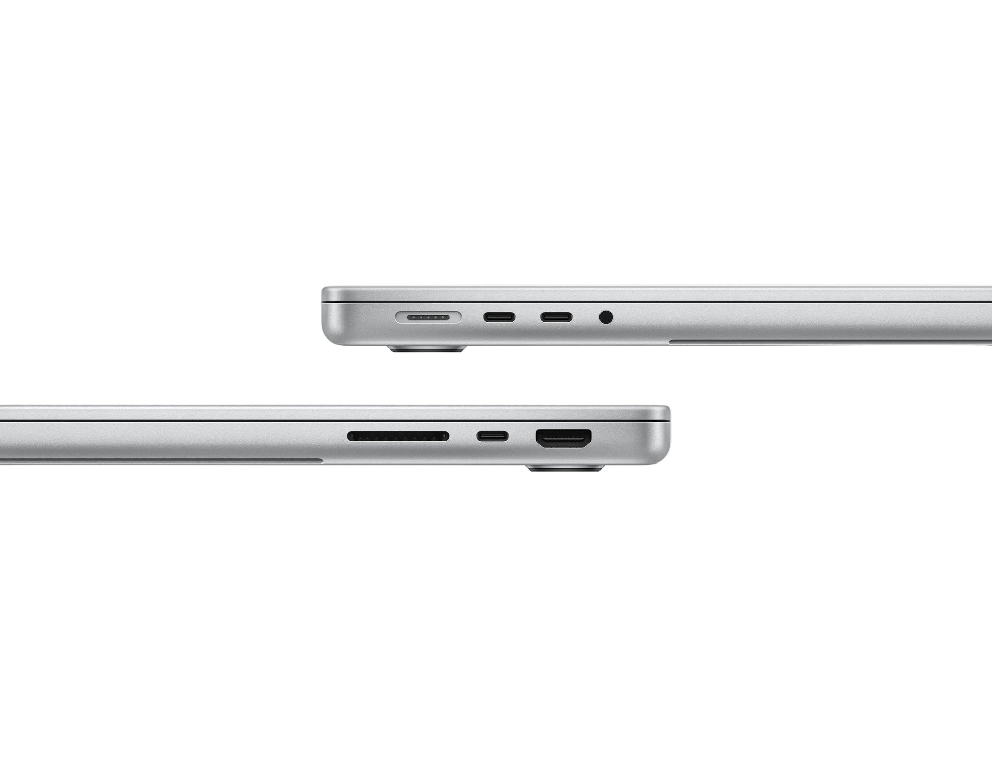 silver macbook on a white background
