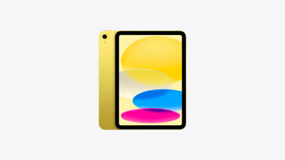 yellow ipad on a white background